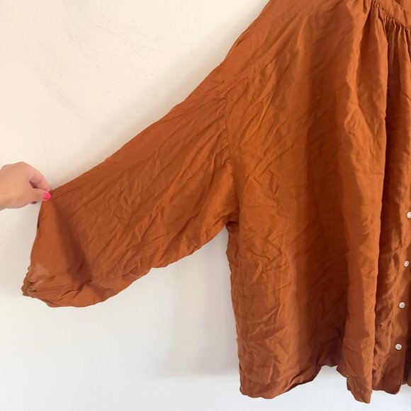 Doen Burnt Orange Jane Blouse L - Picture 5 of 9